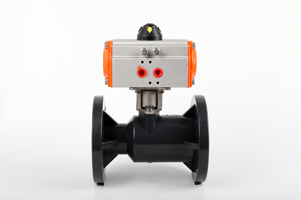 辛集气动法兰一体球阀